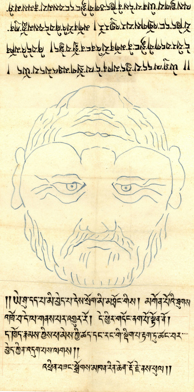 A large hand drawn, hand lettered tract, illustrating two ways of experiencing life. Held up to one side the frowning figure depicts a life without Jesus Christ, weighed down by sin. Turning the tract, the figure now smiles, unburdened by the peace of the Lord. Tract from the collection of Victor Plymire, who lived among the Tibetan people as an Assemblies of God missionary from 1908 through 1945. Much of his time was spent traveling with the trade caravans that crisscrossed the country, presenting the Christian gospel in various ways to the merchants and towns and other communities the caravan encountered. Dimensions: 12" x 25".