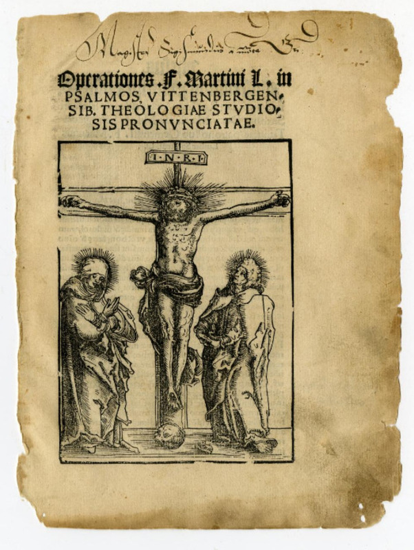 Presentation of Wheaton Archives & Special Collections' digitized copy of Martin Luther's Operationes in Psalmos (1519), with marginalia from Sigimundus, a student of Luther. 