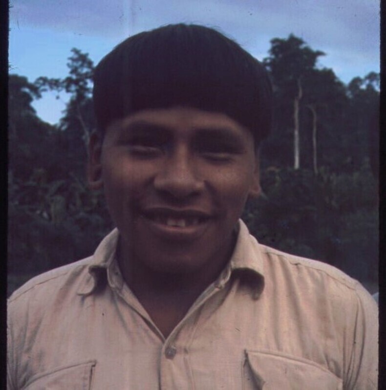 Photograph of Quemo (Kimo) taken by Elisabeth Elliot during her time living with the Waorani at Tewæno, c. 1959.